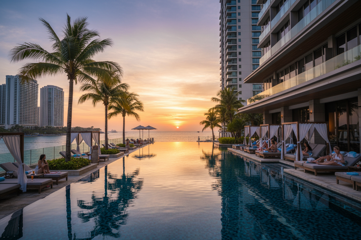 Piscine hôtel resort